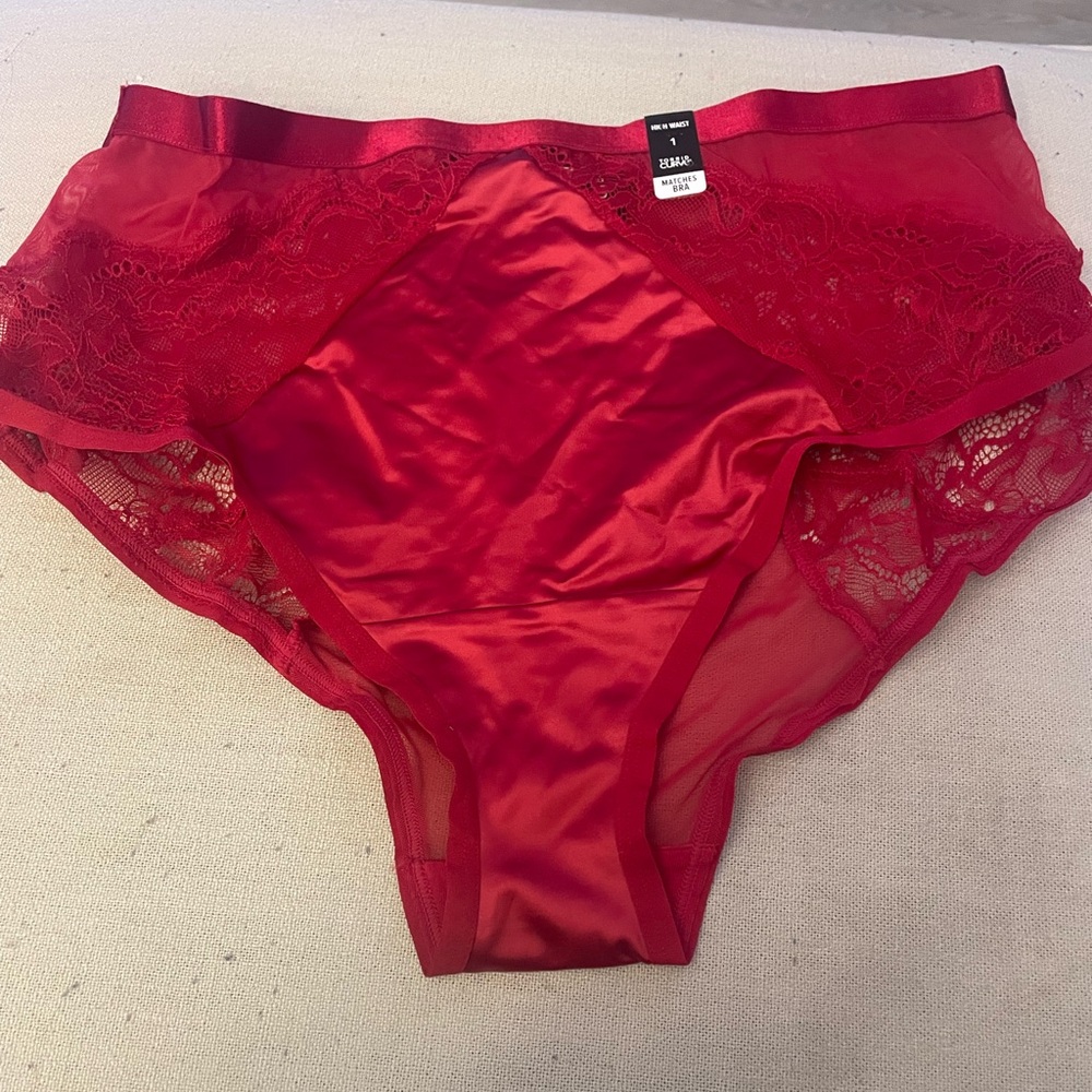 Torrid Curve high waste red panties lace and satin